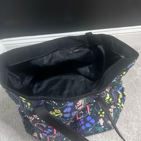 Victoria's Secret Black Tote with Floral Design - Picture 3 of 4